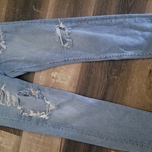 Distressed Light Blue Jeans